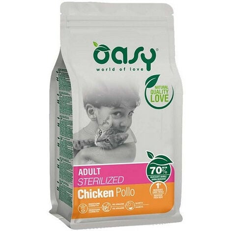 Oasy per Gatto Adult Sterilized con Pollo da 1,5 Kg