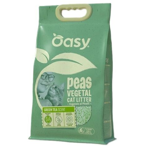 Oasy  Pois végétaux  Litière pour chat 6L - Thé vert 6L