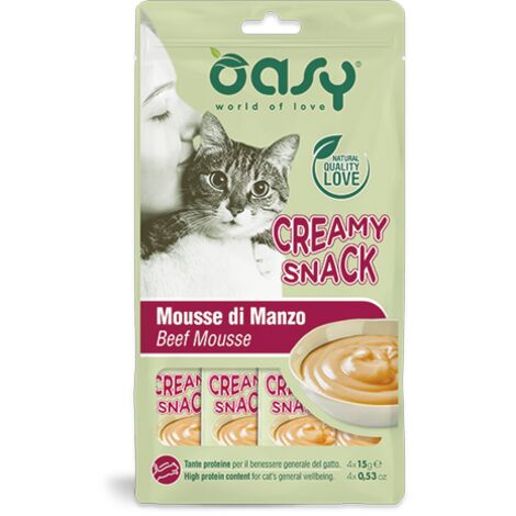 OASY SNACK cat Creamy Snack Manzo 4x15g