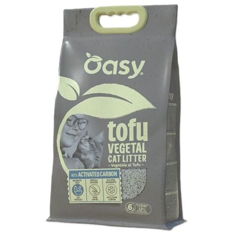 Oasy  Vegetarischer Tofu  Katzenstreu 6L - Aktivkohle 6L