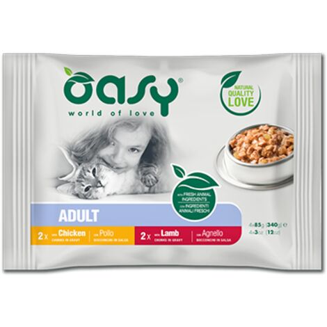 OASY WET CAT BOCCONCINI MULTIPACK ADULT MEAT SELECTION 4X85 gr