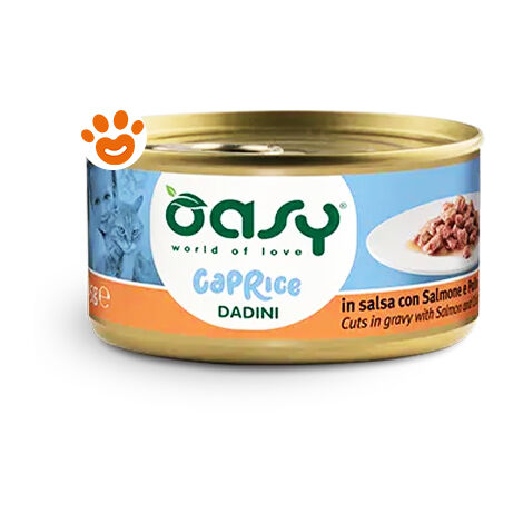 OASY WET CAT DADINI CON SALMONE E POLLO 85GR