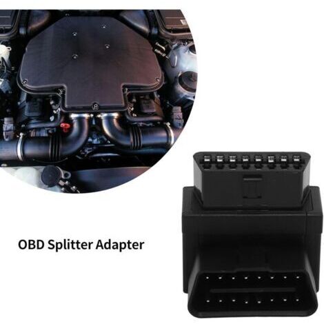 OBD-Adapter con 16 poli, Cavo diagnostico adattatore, Convertitore e distributore adattatore, OBD2 adattatore con connettore maschio 16 poli a due porte femmina