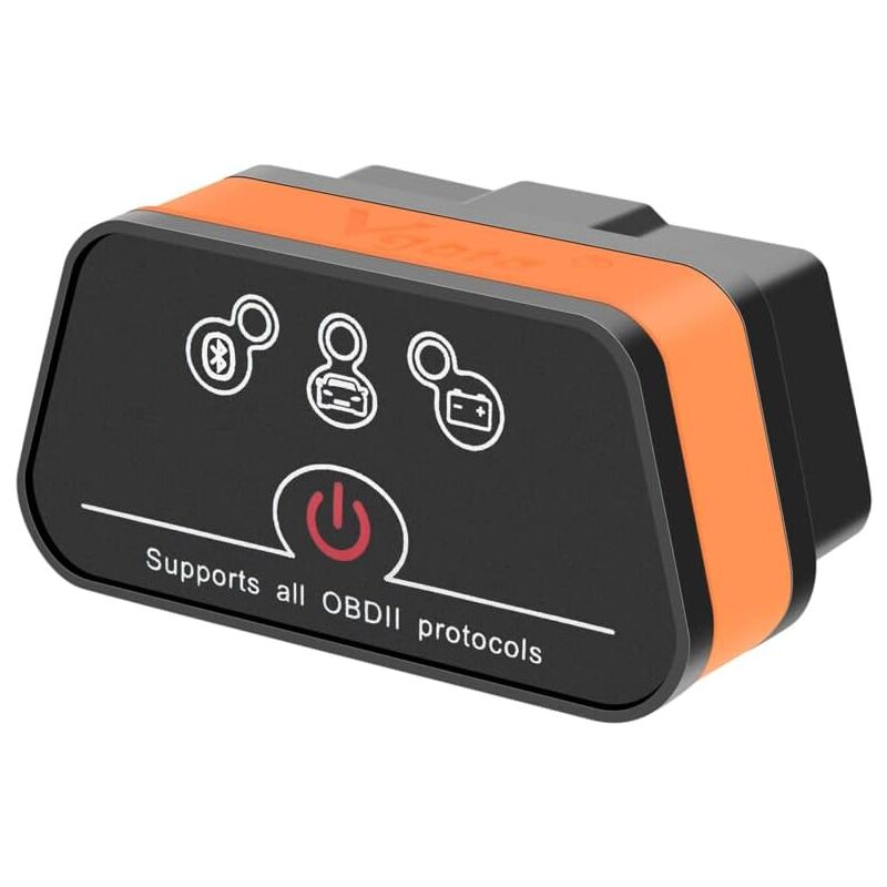 OBD Bluetooth, icar 2 BLE4.0 OBD2 Adapter Outils de Diagnostic Lecteur de Code de Voiture pour Android et Windows (Noir/Orange)