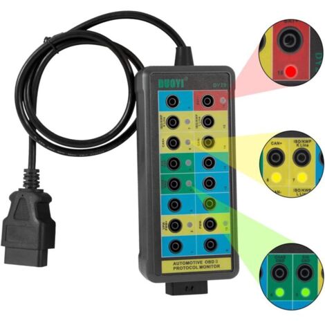 OBD2 Breakout Box Outil de diagnostic 16 broches Détecteur de protocole OBDII Détection de communication/diagnostique/programmation/codage Breakout Box