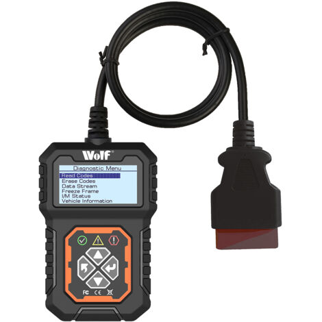OBD2 Code Reader Scanner Wolf Diagnostic OBDII / EOBD Automotive Vehicle Fault Detection