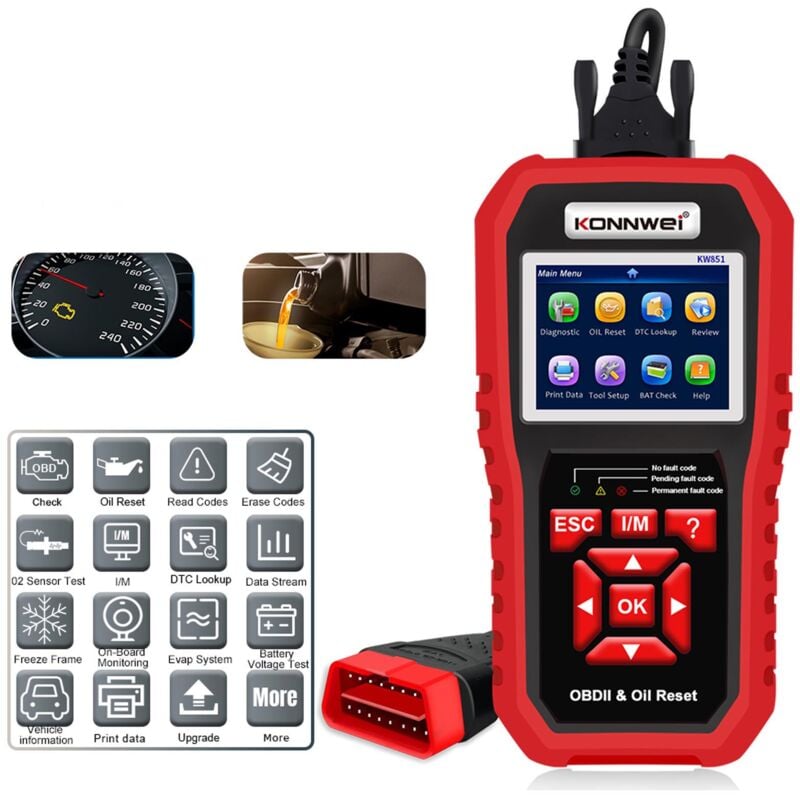 Ej.life - OBD2 Scanner de codes de diagnostic automatique obdii Système de capteur O2 Systèmes de capteurs OBD2 eobd pour moteur de véhicule