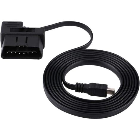 OBD2-USB-Kabel, OBD-II OBD2 EOBD 16-Pin Kfz-Diagnose-Verlängerungsadapter, 180 cm auf Mini-USB-Kabel