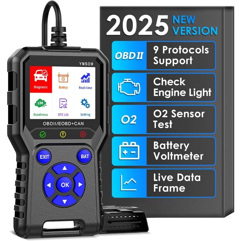 OBD2 Valise Diagnostic Auto Diagnostic Auto Valise Voiture, Valise Diagnostic Auto, Lecteur de Code erreur de Moteur, Effacement des Codes d'Erreur,