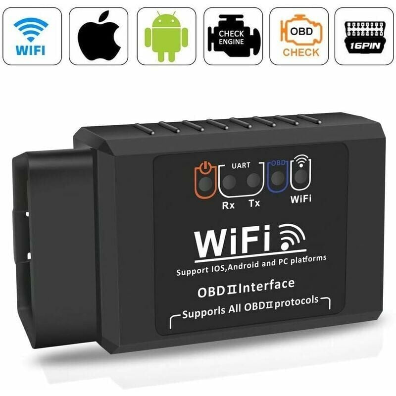 Ahlsen - OBD2 Valise Diagnostic Auto, Diagnostic Voiture Prise WiFi obd Adaptateur Scanner Code de Défaut Multimarque elm327 Outils Diagnostics