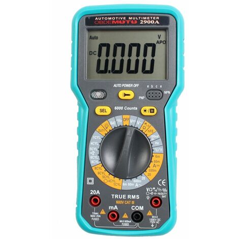 OBDEMOTO-multímetro Digital automotriz inteligente 2900A, medidor de temperatura de velocidad rotacional, RMS, CA/CC, Volt Amp, Ohm