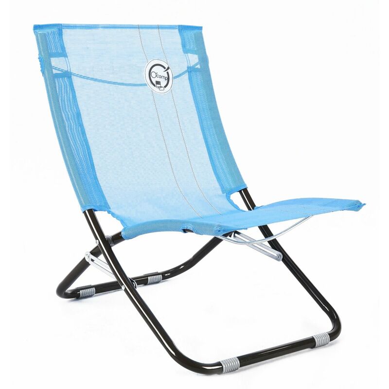 O'beach - Chaise de plage pliable Dimensions : 58 x 47 x 61 cm - Bleu