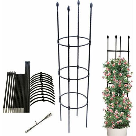 Obelisco de jardín, soporte para plantas trepadoras, jaula estable para tomates, enrejado de jardín, jaula para el cultivo de hortalizas, flores y frutas trepadoras para el jardín, balcón - altura de