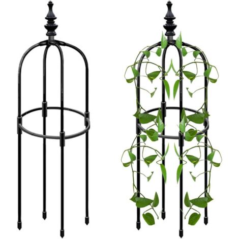 Obélisque de support de jardin - Support métallique pour plantes grimpantes - Support tour pour vigne 90/120/150 cm