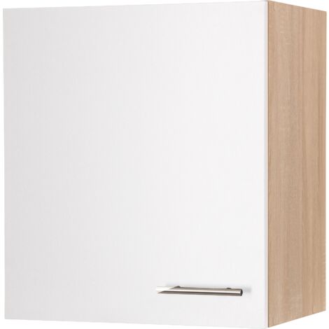 Oberschrank Hängeschrank 50 cm Eiche Sägerau Weiß Merle Respekta
