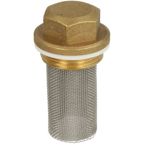 Oberteil mit Schmutzfänger, Feinsieb, DN40, 1 1/2", aus Messing