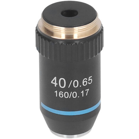 Objectif achromatique 40X RMS 20.2mm, haute résolution pour microscope, grossissement puissant, objectif noir professionnel
