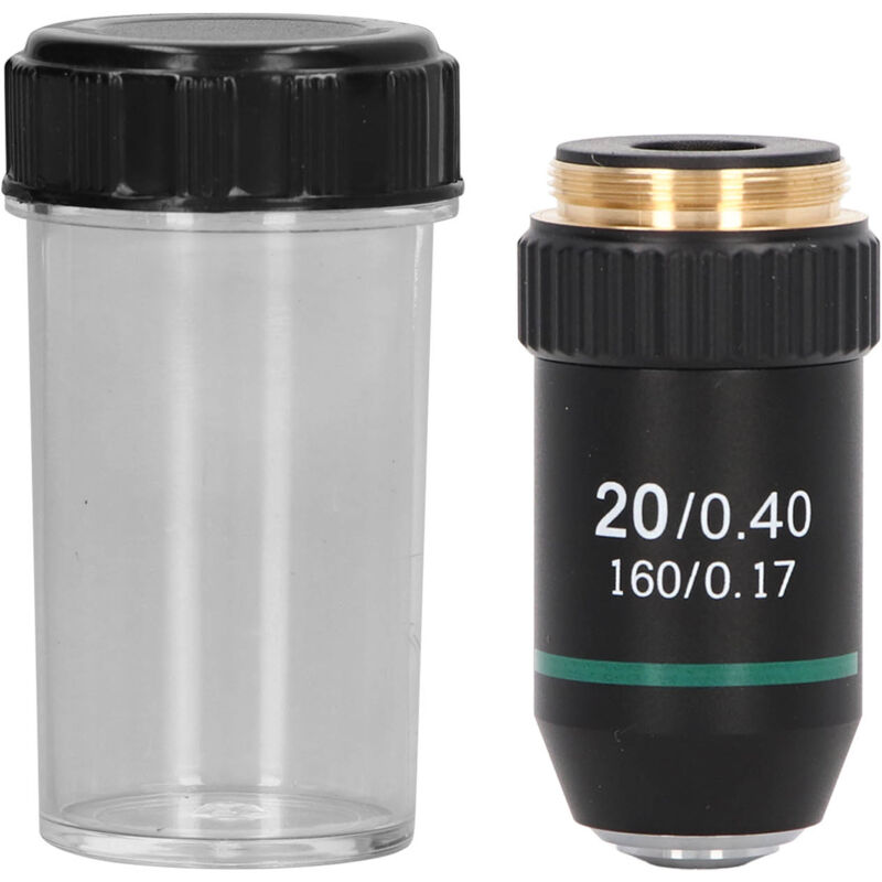 Objectif Achromatique en Laiton 20/0.40 Objectif de Microscope à Fort Grossissement 20x Lentille de Microscope Interface de 20.2mm