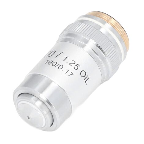 Objectif Achromatique en Laiton Chromé 100X Haute Puissance pour Microscope, Interface 20.2mm