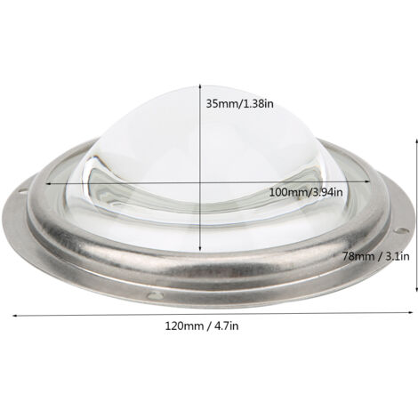 Objectif Condenseur 100mm 60° avec Support Cercle Fixe Étanche pour LED 20-200W