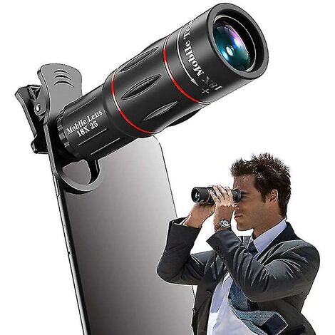 Objectif universel de zoom de téléphone portable d'appareil-photo de télescope de téléobjectif 18x pour l'Iphone X / 8 7