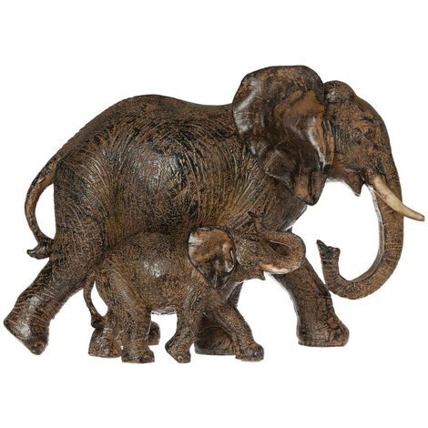 Objet déco Éléphant et  Éléphanteau en résine - Atmosphera