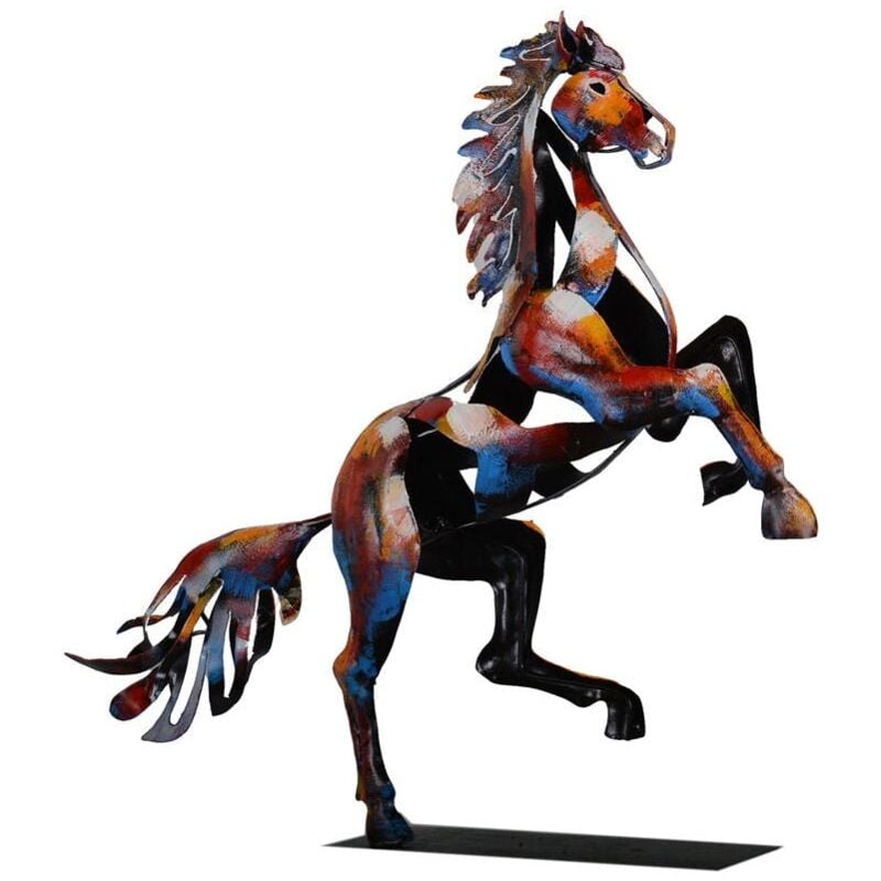 Pier Import - Objet déco salon cheval cabré métal peint