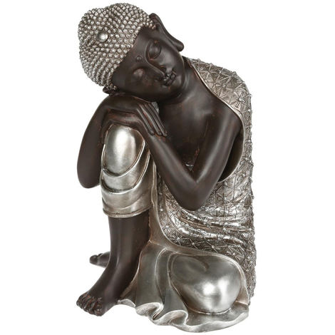 Objet décoratif Bouddha marron et argenté H 36.5 cm - Atmosphera - Bouddha