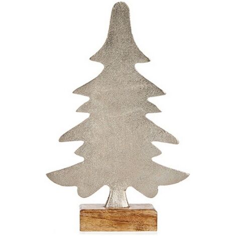 Objet décoratif - Sapin de Noël - Métal argenté - 6 x 25,5 x 16 cm - Pour Noël