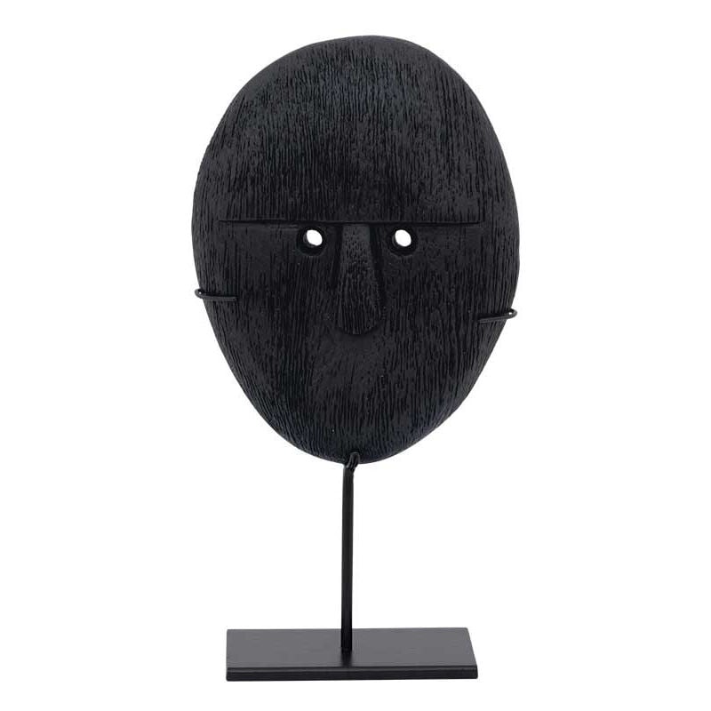 Objet visage en bois de manguier brulé - 2 tailles