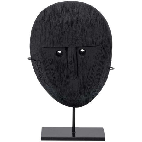 Objet visage en bois de manguier brulé - 2 tailles