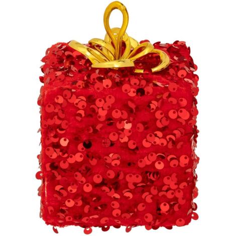 Objeto de regalo de poliestireno con lentejuelas H.12cm rojo - Atmosphera créateur d'intérieur