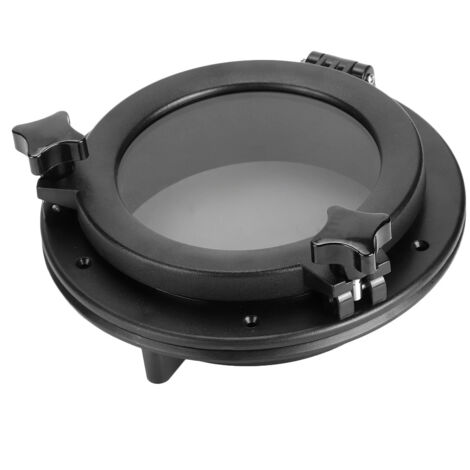 Oblò con apertura da 8 pollici Nero, facile installazione a forma rotonda, universale per yacht da camper