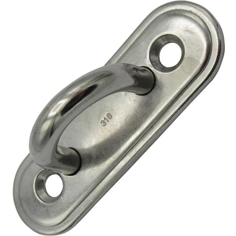 Oblong Pad Eye Plate 5MM Stainless Steel (Marine Rope Hook Loop Rigging)