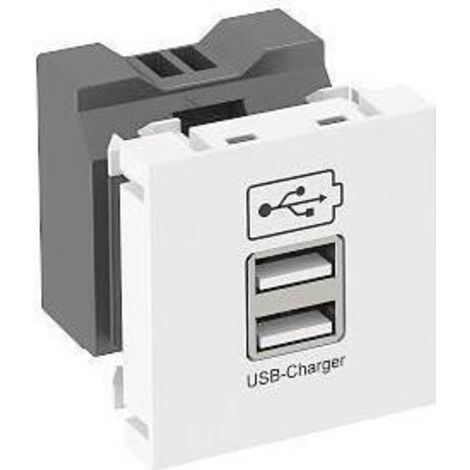 OBO Bettermann Caricabatterie USB con corrente di carica 2.1 A 45x45mm policarbonato bianco puro RAL 9010, 6105300