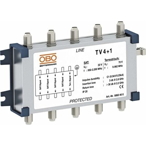 OBO Bettermann Dispositivo di protezione contro le sovratensioni per tecnologia satellitare 70V, 5083400