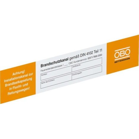 OBO Bettermann Elektrotechnik-Warnschild (B x H) 250 mm x 43 mm 10 St. (7214734)