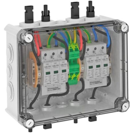 OBO Bettermann Generatoranschlusskasten 2x1 PV-String auf 2 WR-MPP+MC4 1000V DC lichtgrau RAL 7035, 5088556