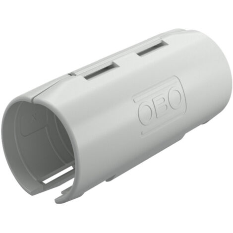 OBO Bettermann Quick-Pipe-Verbindungsmuffe M25 Polypropylen lichtgrau RAL 7035, 10 Stück, 2154085