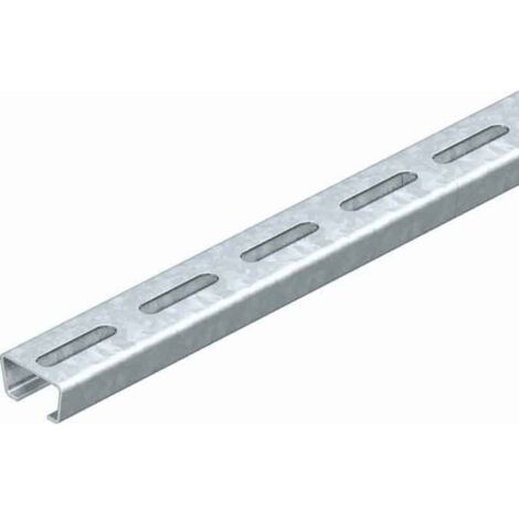 OBO Bettermann Rail profilé perforé, largeur de fente 16,5mm 2000x35x18 Acier galvanisé sendzimir, 1119648