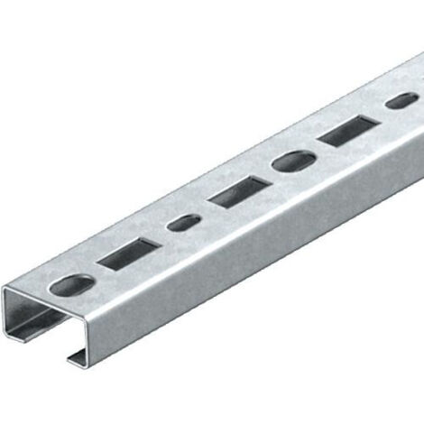 OBO Bettermann Rail profilé perforé, largeur de fente 17mm 2000x35x18 acier galvanisé sendzimir, 1104500