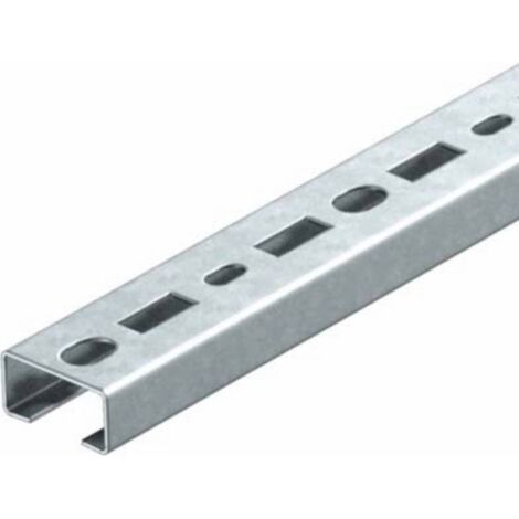 OBO Bettermann Rail profilé perforé, largeur de fente 17mm 400x35x18 acier galvanisé en continu, 1104292