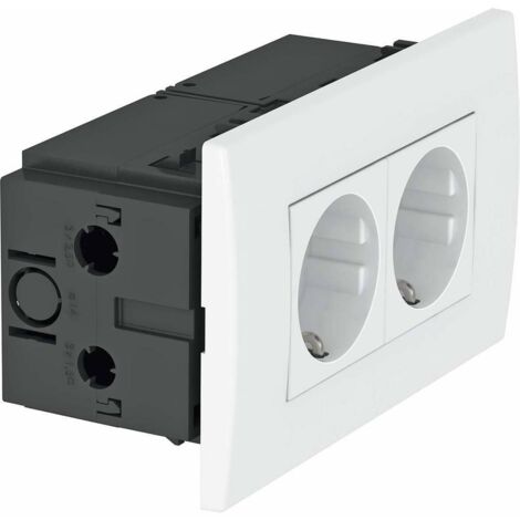 OBO Bettermann Steckdoseneinheit Modul 45, 2fach 84x140x59mm Polycarbonat reinweiß RAL 9010, 6119407