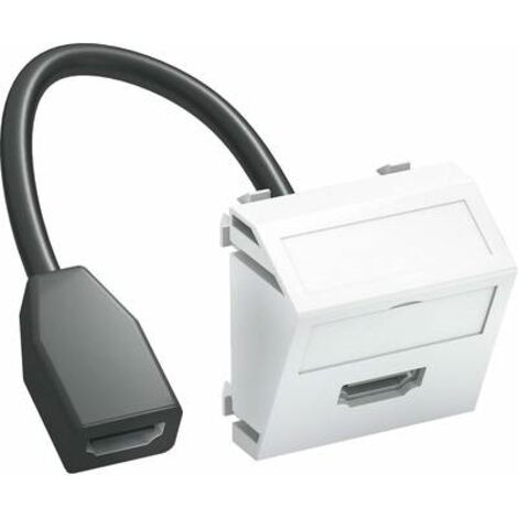 OBO Bettermann Supporto multimediale HDMI con cavo, femmina-femmina 45x45mm Policarbonato bianco puro RAL 9010, 6104838
