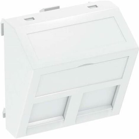 OBO Bettermann Supporto per dati tecnici per 2 moduli di connessione tipo A 45x45mm Policarbonato bianco puro RAL 9010, 6119238