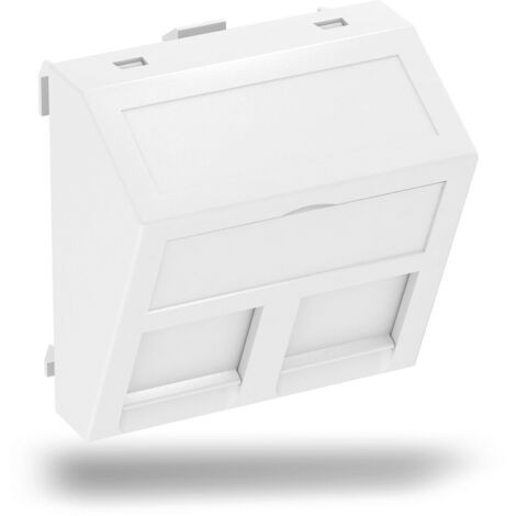 OBO Bettermann Supporto per tecnica dati per 2 moduli di connessione Tipo C 45x45mm Policarbonato bianco puro RAL 9010, 6119250