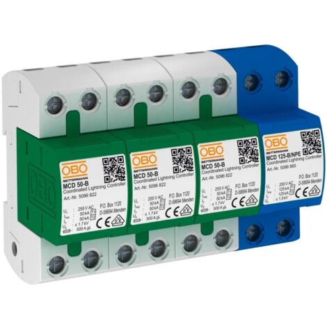 OBO Bettermann Vertr Blitzstromableiter Set f.TT u.TNS Netze MCD 50-B 3+1