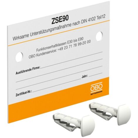 OBO Bettermann Vertr Kennzeichnungsschild f.Zugentlastung KS-ZSE DE