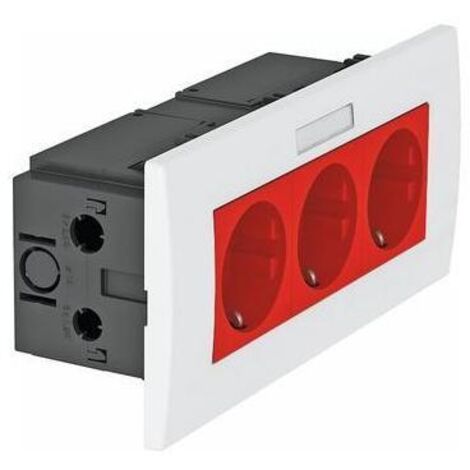 OBO Bettermann Vertr Steckdoseneinheit 3fach 84x185x59mm rt SDE-RW D0RT3B