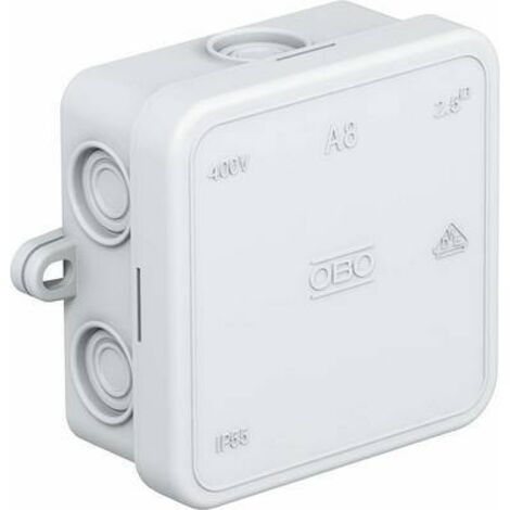 OBO Boite de dérivation A8 hxlxp: 65x65x32mm, gris clair